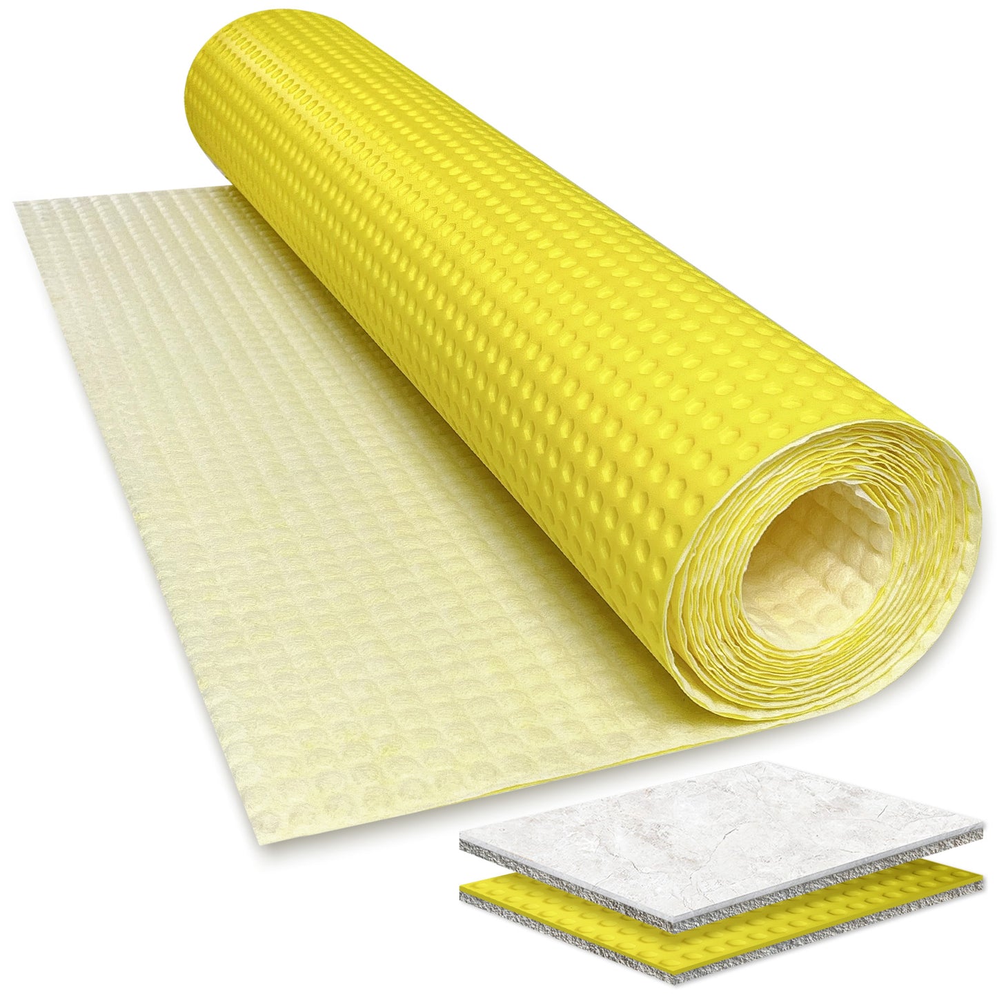 MAXKOSKO Uncoupling Membrane, Tile Crack Prevention & Waterproofing, Underlayment Mat, 1/8" Thick