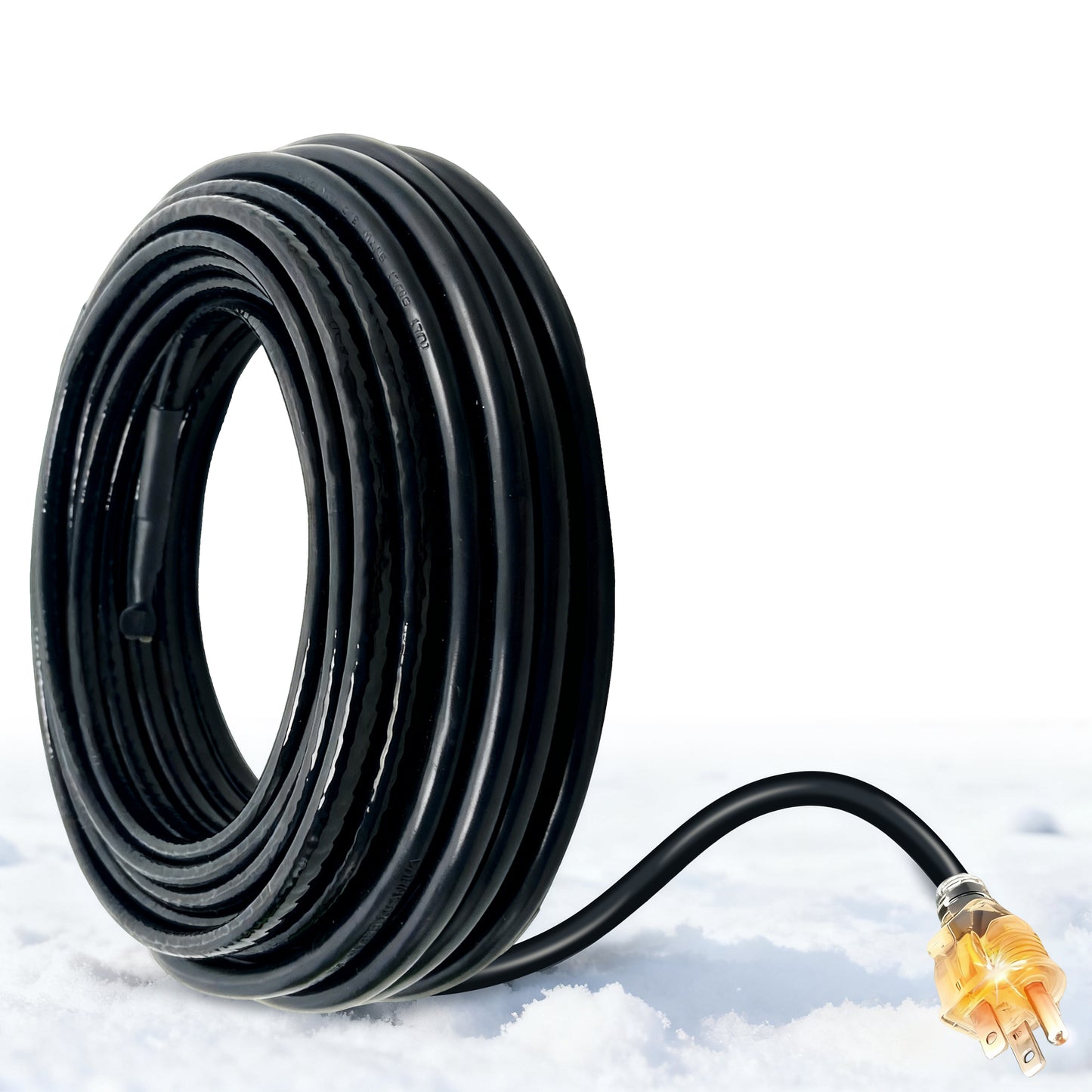 MAXKOSKO Self-Regulating Roof & Pipe Heating Cable with 10FT Power Cord, 7W/FT