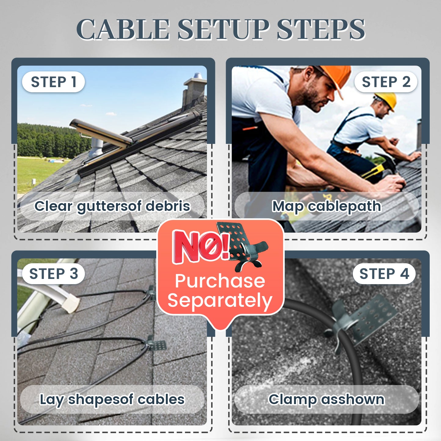 MAXKOSKO Gutter Heat Trace Cable, Self-regulating Heat Tape, 6ft Power Cold, 8W/ft