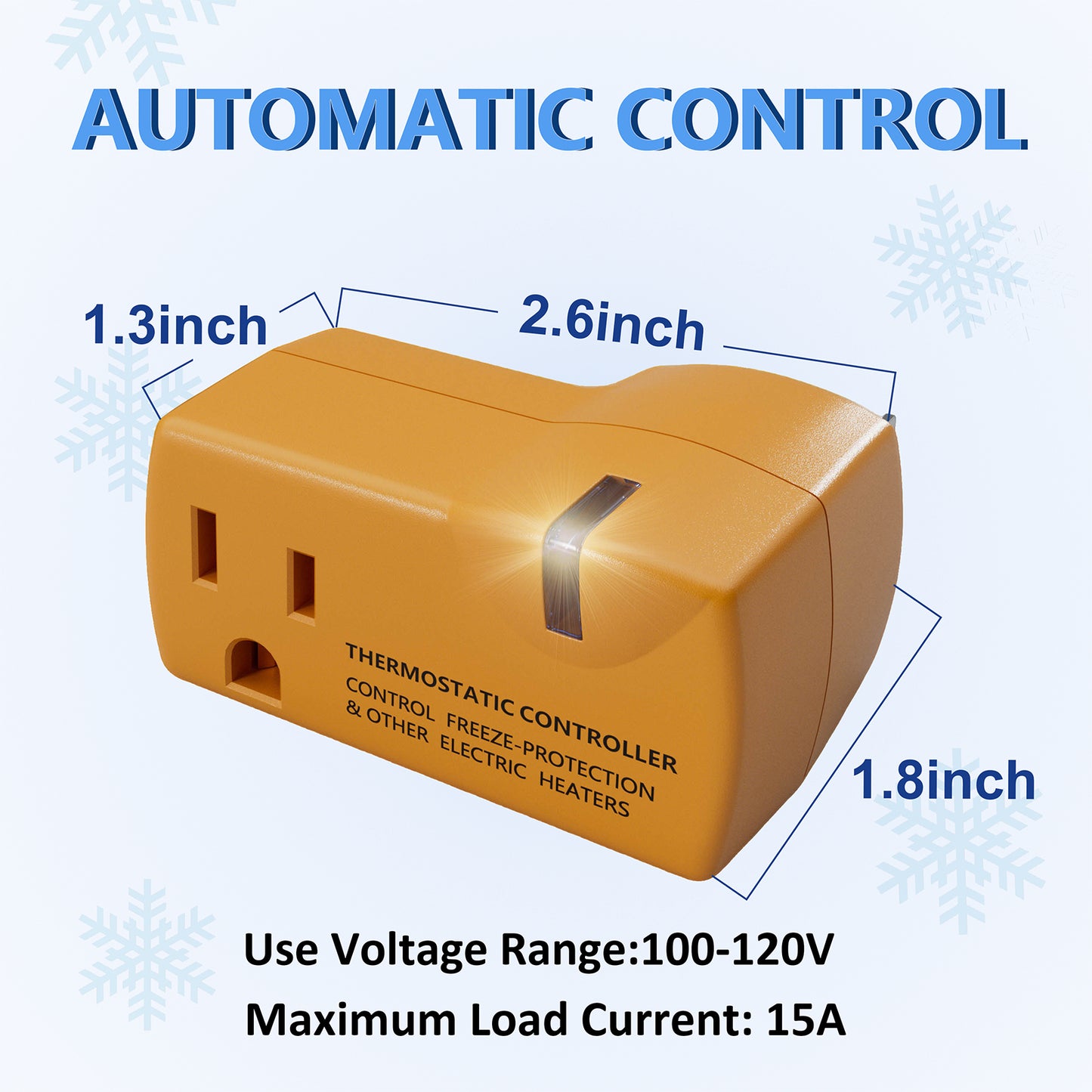 MAXKOSKO Temperature Controller Outlet, Auto On at 38°F / Off at 50°F, 100-120V / 15A
