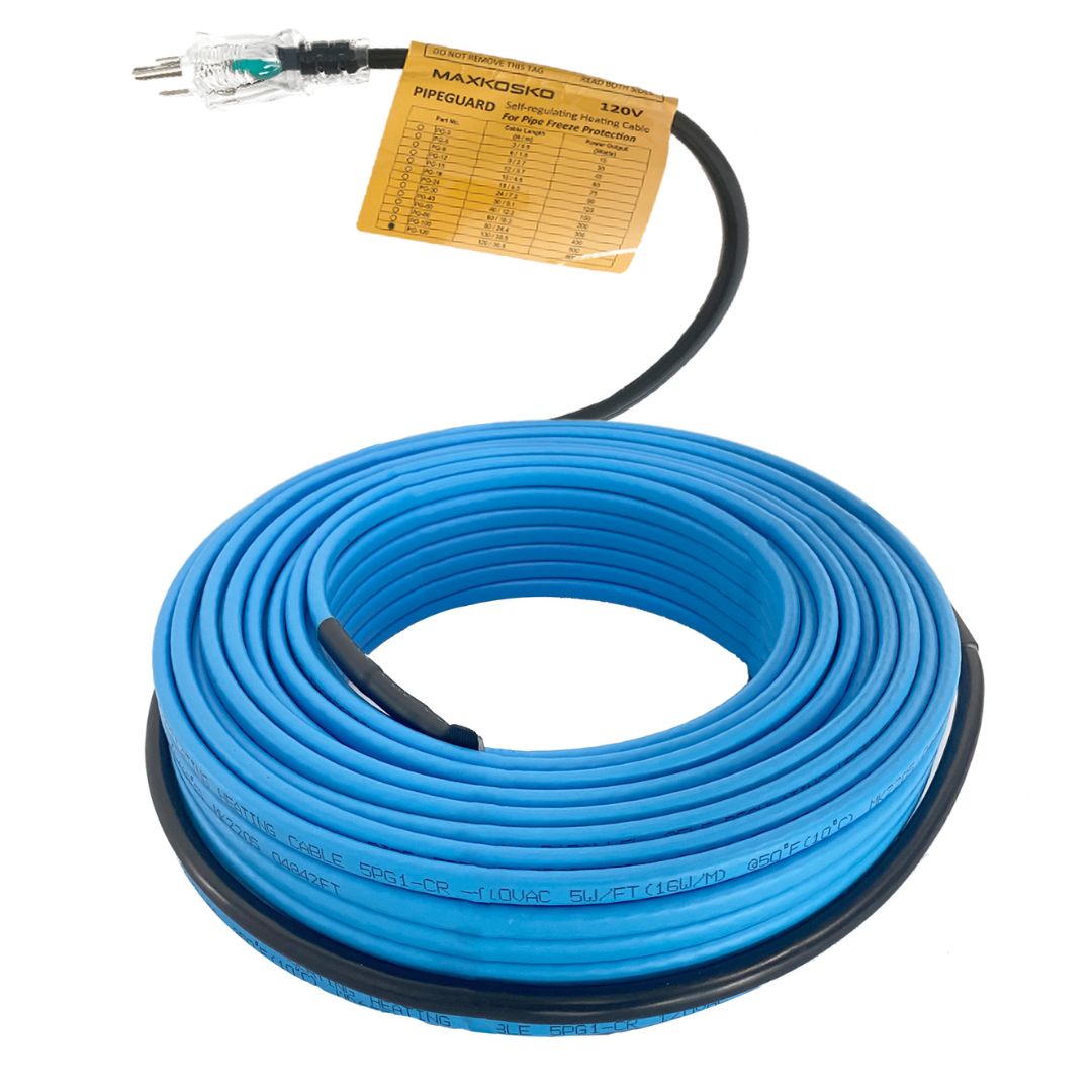 MAXKOSKO Cable de calor de tubería de agua de 120 V para protección contra  congelación de tuberías, cable calefactor autorregulador para tuberías de