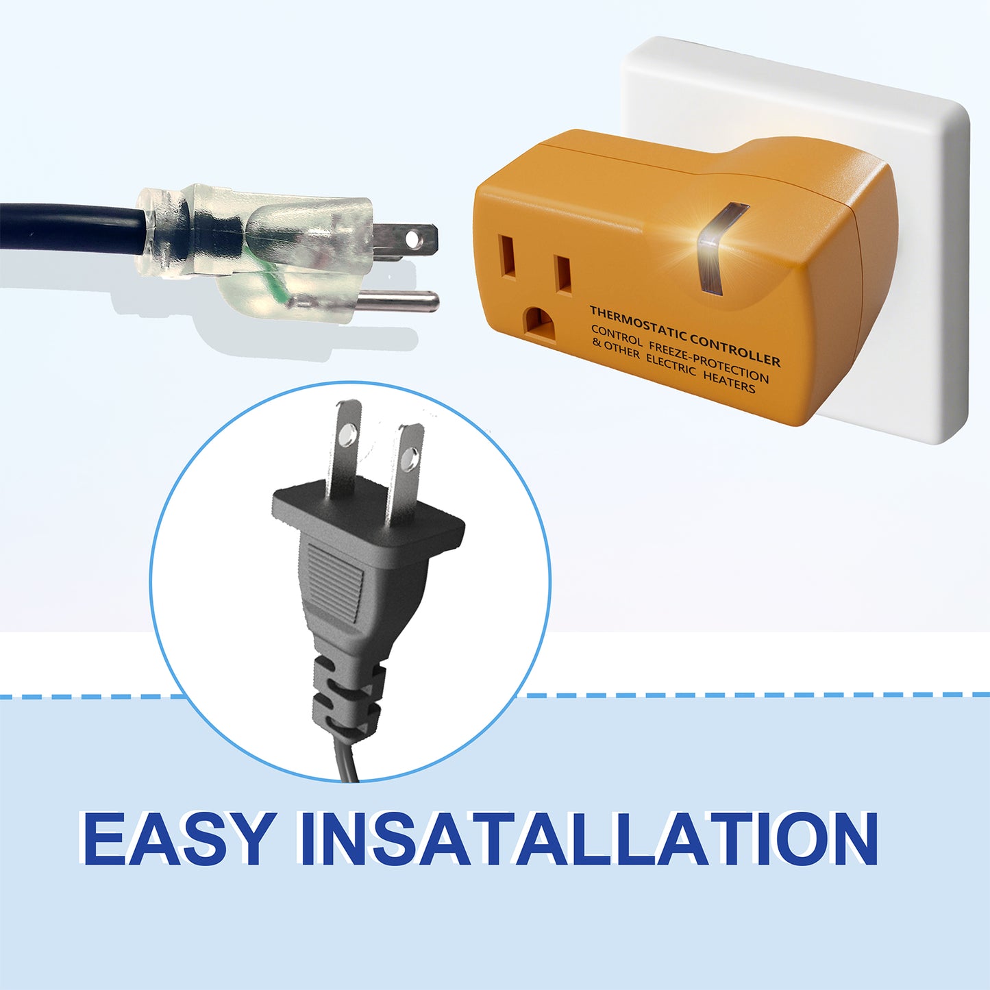 MAXKOSKO Temperature Controller Outlet, Auto On at 38°F / Off at 50°F, 100-120V / 15A