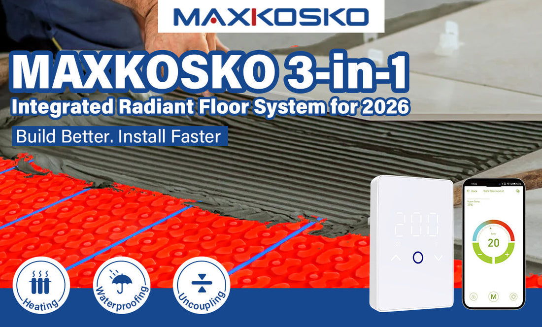 Electric Floor Heating System: Mat, Cable, Membrane & Thermostat