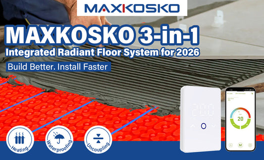 Electric Floor Heating System: Mat, Cable, Membrane & Thermostat