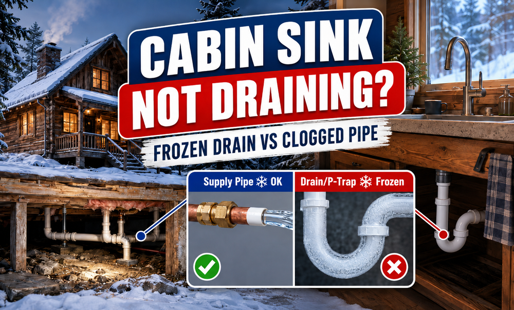 Cabin Sink Not Draining? Frozen Drain Pipe vs Clog