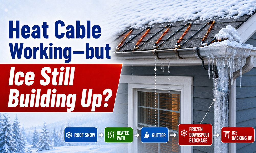 Roof Heat Cable Is Working—So Why Is Ice Still Building Up?