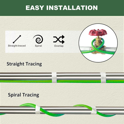 MAXKOSKO Heat Trace for Pipe Freeze Protection, Self-regulating for Metal and Plastic Water Pipe, 5W/ft