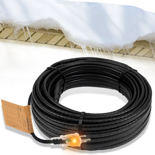 MAXKOSKO Gutter Heat Trace Cable, Self-regulating Heat Tape, 6ft Power Cold, 8W/ft