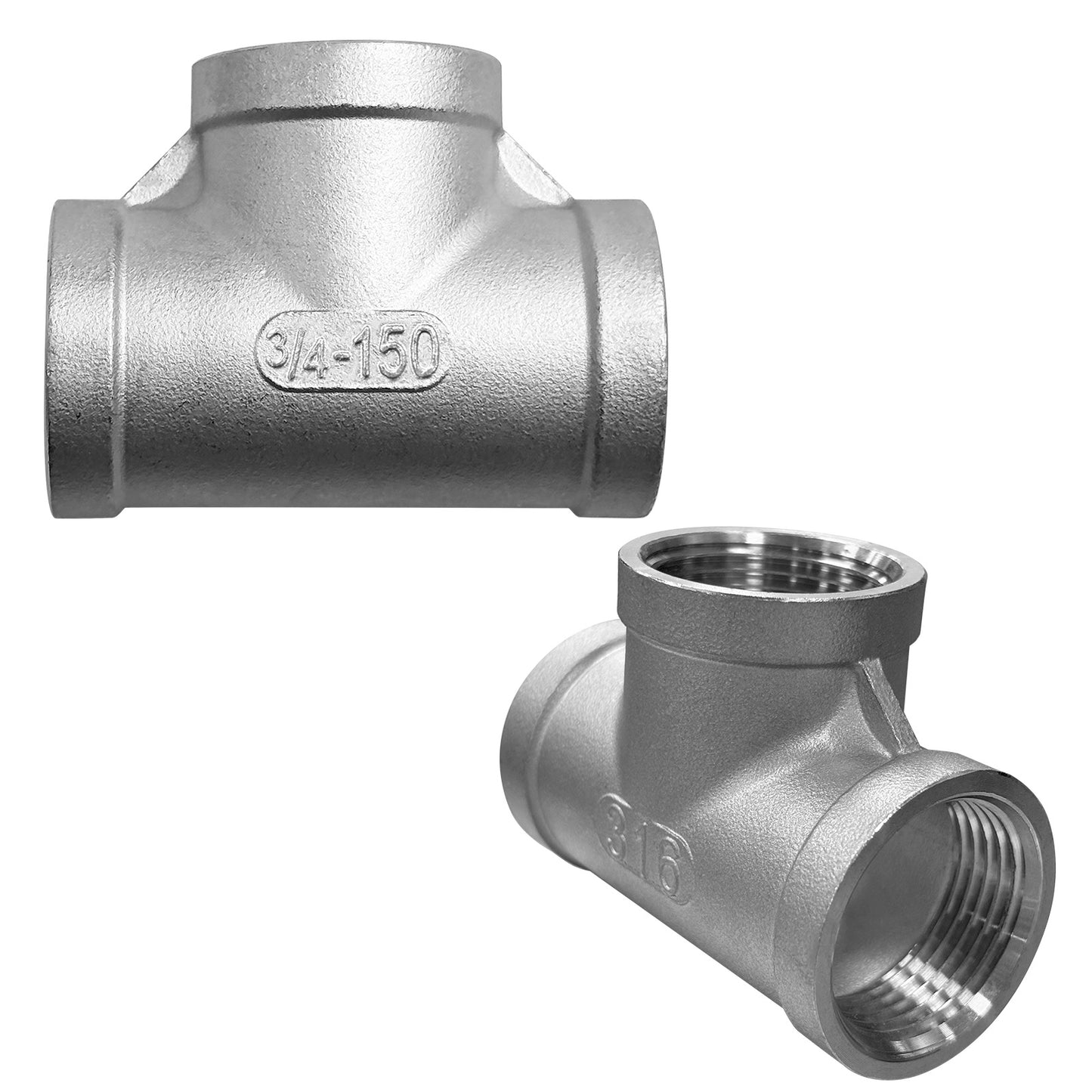 Plumbing Tee Fitting, 316 Stainless Steel Push T Fitting Adapters, for In Pipe Heating Cable