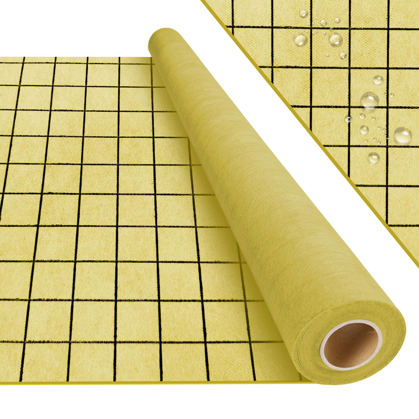 MAXKSOKO Waterproofing Membrane Roll, Pre-Marked Grid for Easy Cutting, PE Fabric Underlayment for Tile Floors and Walls, 108 Sq Ft (32.8ft x 3.3ft)