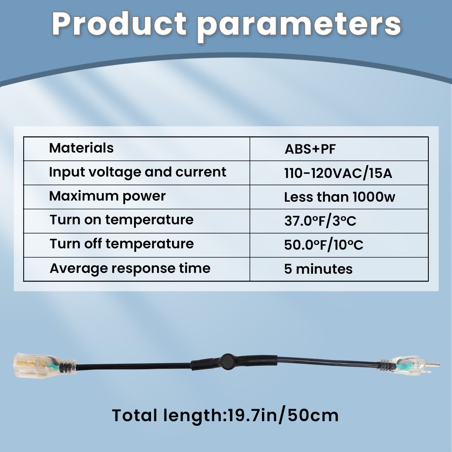 MAXKOSKO Temperature Controller Plug and Socket for Electric Heat Cable，Compatible with Outdoor Plug Outlet