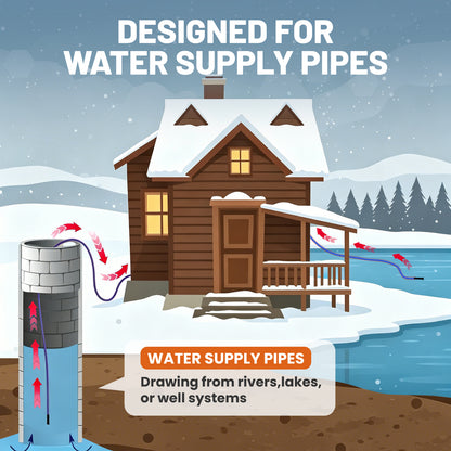 MAXKOSKO In-Pipe Heating Cable with Y-Fitting for Drinking Water Pipes, 120V CSA Self-Regulating Heat Trace with GFCI