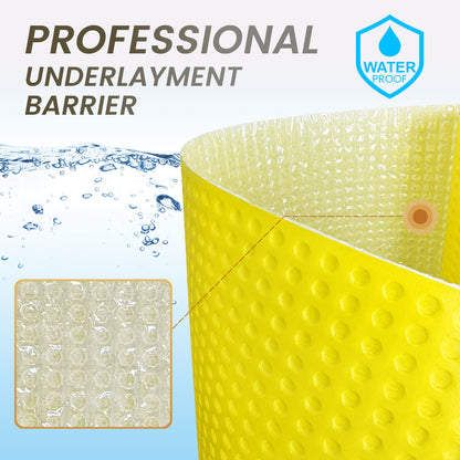 MAXKOSKO Self-Adhesive Uncoupling Membrane Roll, Peel & Stick Tile Underlayment, 1/8" Thick Waterproofing Anti-Fracture Mat for Floors