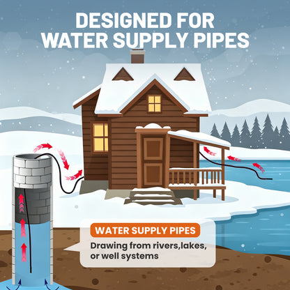 MAXKOSKO In-Pipe Heating Cable with Y-Fitting for Drinking Water Pipes, 120V CSA Self-Regulating Heat Trace with GFCI