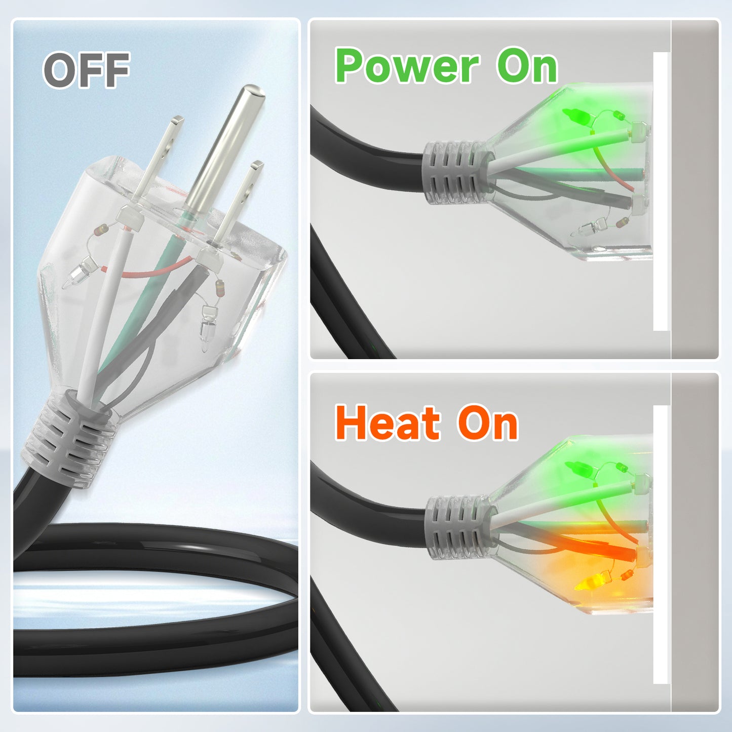 MAXKOSKO Pipe Heating Cable, Dual LED Indicators, Self-Regulating Heat Tape for Water Pipes, 120V