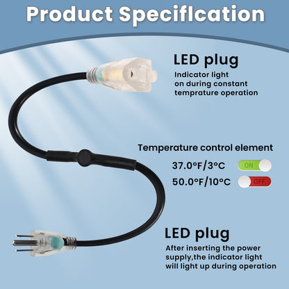 MAXKOSKO Temperature Controller Plug and Socket for Electric Heat Cable，Compatible with Outdoor Plug Outlet