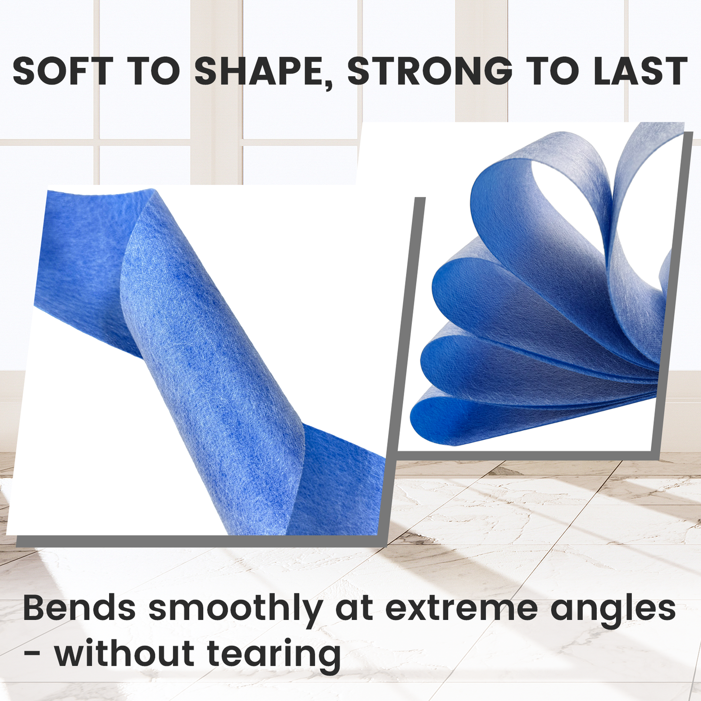 MAXKSOKO Waterproofing Membrane Tape, PE Fabric Seam Barrier for Corners and Transitions, 41 Sq Ft (98.4ft x 5in)