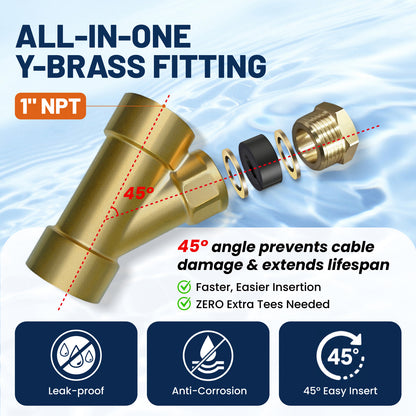 MAXKOSKO In-Pipe Heating Cable with Y-Fitting for Drinking Water Pipes, 120V CSA Self-Regulating Heat Trace with GFCI
