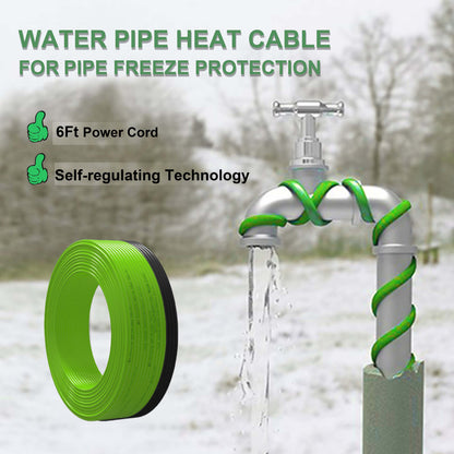 MAXKOSKO Heat Trace for Pipe Freeze Protection, Self-regulating for Metal and Plastic Water Pipe, 5W/ft