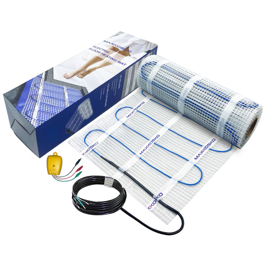 MAXKOSKO Electric Heated Floor Mat Kit, Underfloor Heating System, with Alarm Monitor