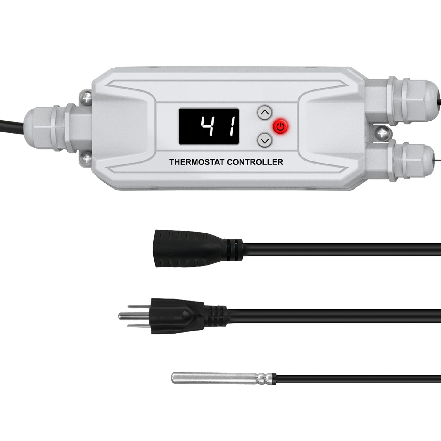 Adjustable Thermostat for Pipe Heat Tape, Customizable Temperature Control, Includes a 15 ft Sensor