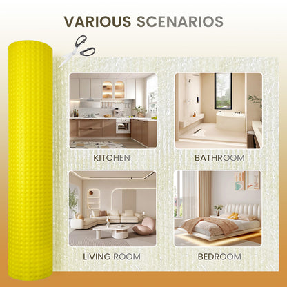 MAXKOSKO Self-Adhesive Uncoupling Membrane Roll, Peel & Stick Tile Underlayment, 1/8" Thick Waterproofing Anti-Fracture Mat for Floors