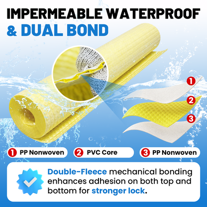 MAXKOSKO Double-Fleece Uncoupling Membrane for Tile Installation, Waterproof Anti-Crack Underlayment Mat