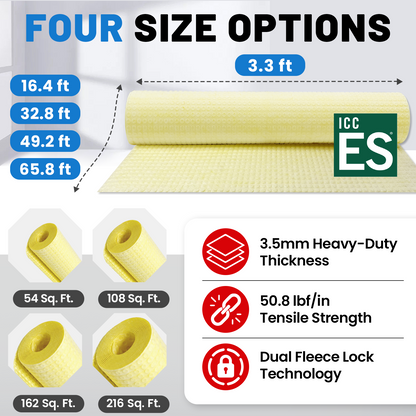 MAXKOSKO Double-Fleece Uncoupling Membrane for Tile Installation, Waterproof Anti-Crack Underlayment Mat
