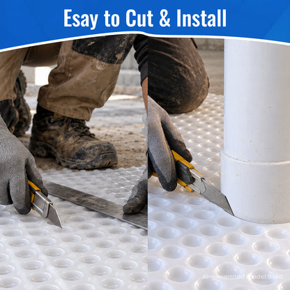MAXKOSKO Dimple Drainage Mat for Crawl Spaces, Basements & Foundations, HDPE Vapor Barrier Underlayment