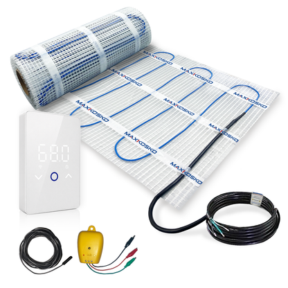 MAXKOSKO 120V Underfloor Radiant Heating System, Heating Mat Only or Complete Smart Kit with WiFi Thermostat, Floor Sensor, Alarm Monitor