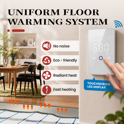 MAXKOSKO 120V Underfloor Radiant Heating System, Heating Mat Only or Complete Smart Kit with WiFi Thermostat, Floor Sensor, Alarm Monitor