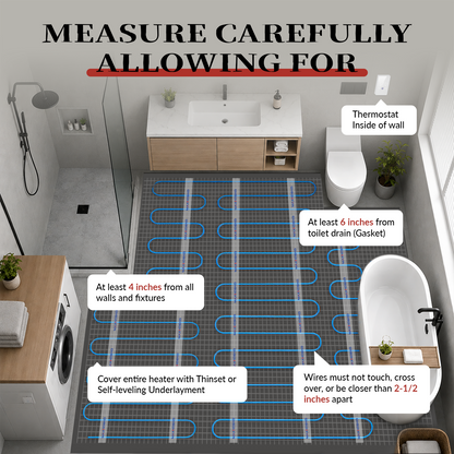 MAXKOSKO 120V Underfloor Radiant Heating System, Heating Mat Only or Complete Smart Kit with WiFi Thermostat, Floor Sensor, Alarm Monitor