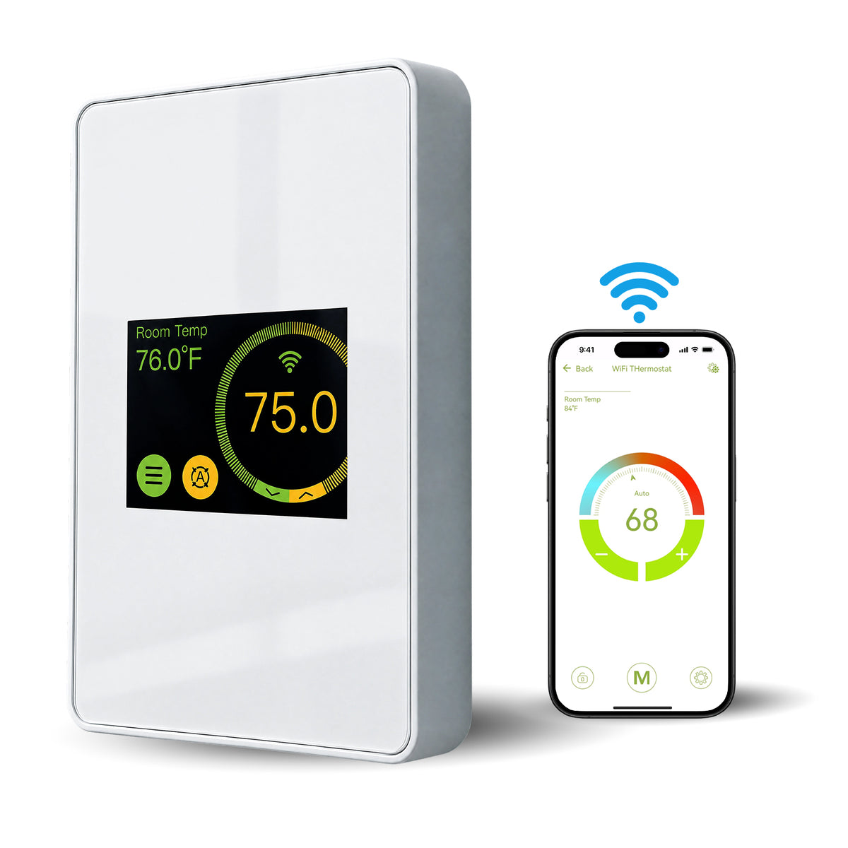 MAXKOSKO WiFi Smart Floor Heating Thermostat, 16A Programmable Touchscreen for 120V/240V