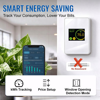 MAXKOSKO WiFi Smart Floor Heating Thermostat, 16A Programmable Touchscreen for 120V/240V