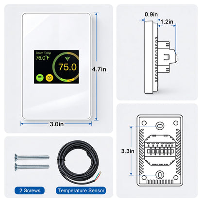 MAXKOSKO WiFi Smart Floor Heating Thermostat, 16A Programmable Touchscreen for 120V/240V