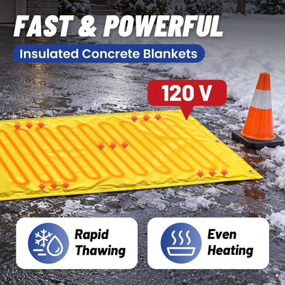 MAXKOSKO 120V High Watt Density Ground Thawing Blanket for Frozen Soil & Concrete Curing