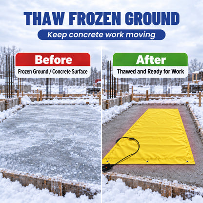 MAXKOSKO 120V High Watt Density Ground Thawing Blanket for Frozen Soil & Concrete Curing