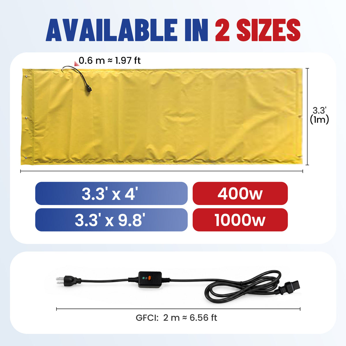 MAXKOSKO 120V High Watt Density Ground Thawing Blanket for Frozen Soil & Concrete Curing