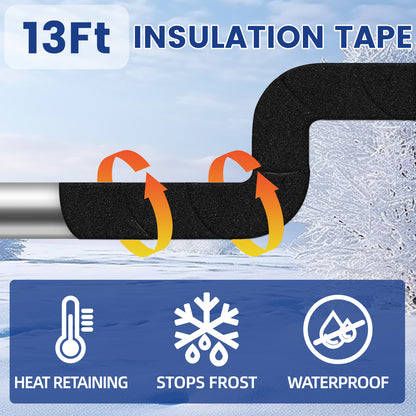 MAXKOSKO Pipe Insulation Tape, Keep Pipes Dry and Warm for Pipe Freeze Protection, 13 FT