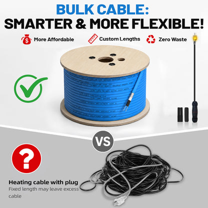 MAXKOSKO 120V Self-Regulating Pipe Heating Cable, Cut-to-Length Heat Tape for Outdoor Water Pipe Freeze Protection