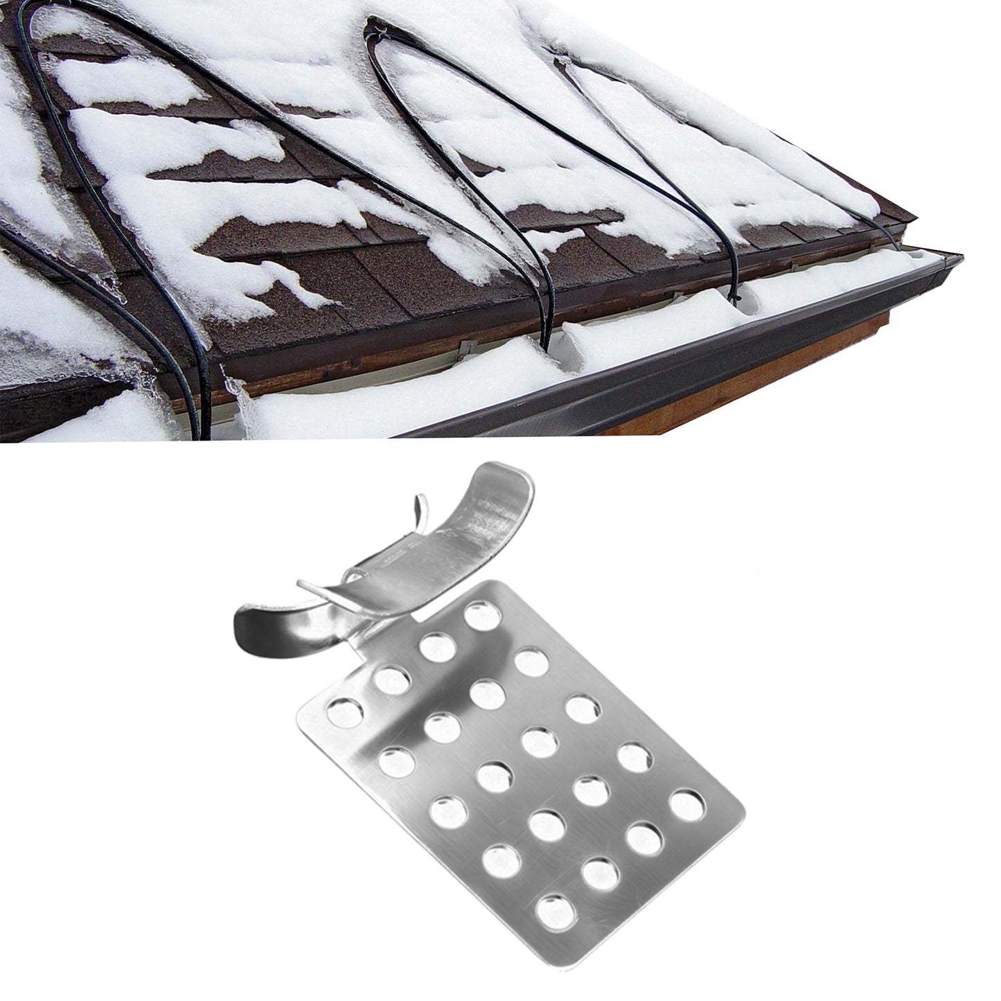 MAXKOSKO Roof Clips , for Secure Roof De-Icing Heating Cables, Non-Corrosive Aluminum, Pack of 20/40/60