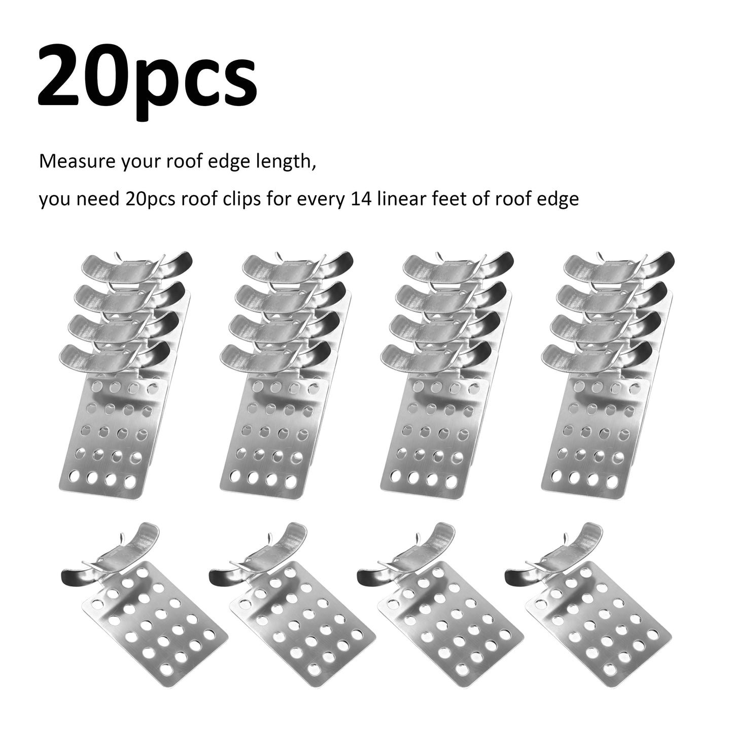 MAXKOSKO Roof Clips , for Secure Roof De-Icing Heating Cables, Non-Corrosive Aluminum, Pack of 20/40/60