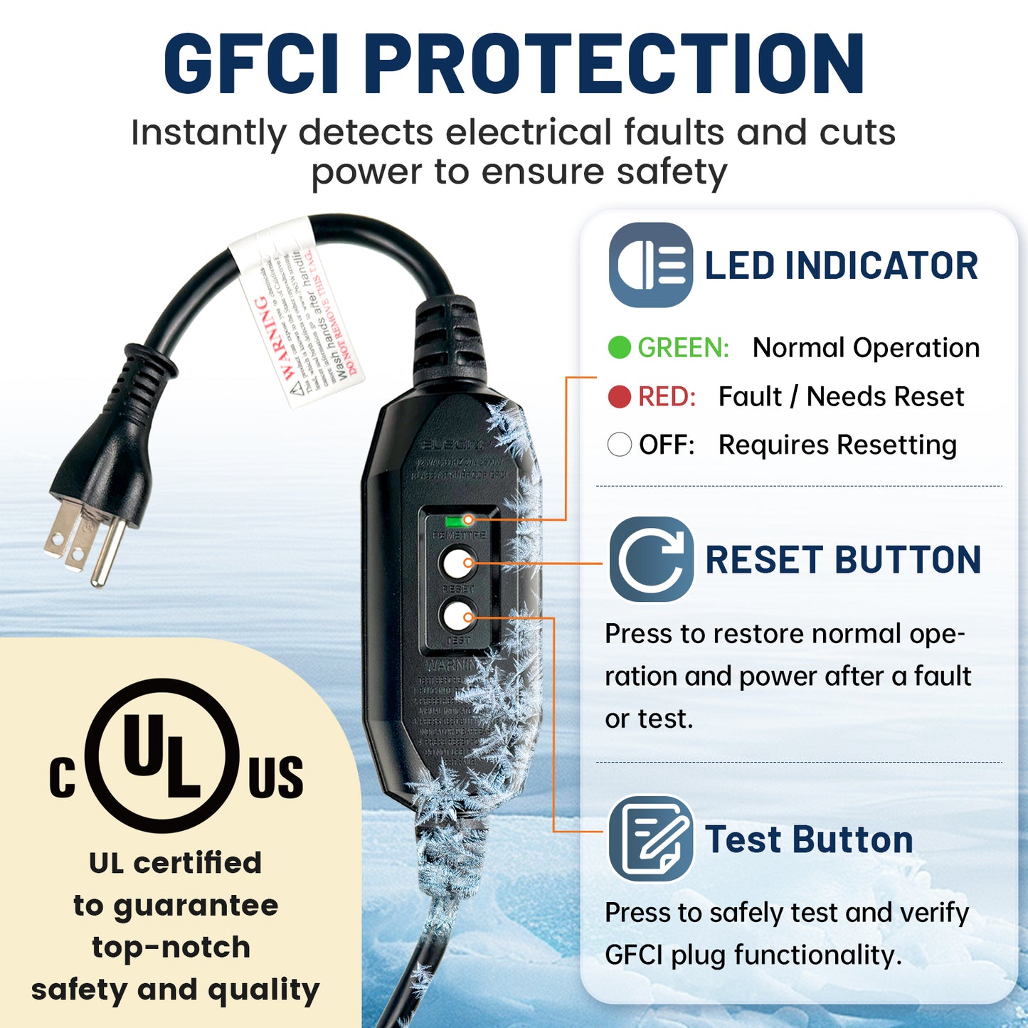 MAXKOSKO 120V In-Pipe Heating Cable for Water, Sewer & Drain Pipes, CSA Certified Self-Regulating Heat Trace with GFCI