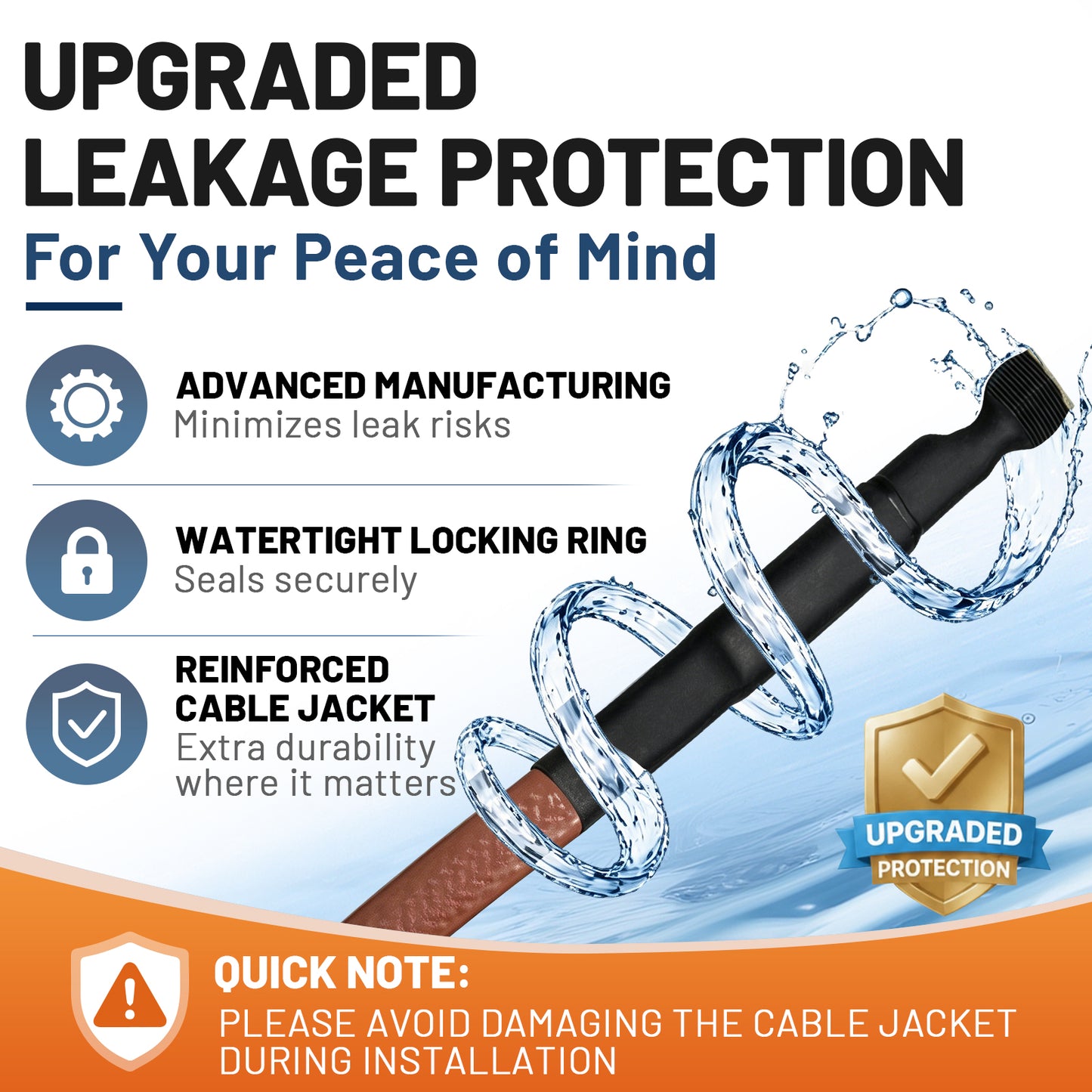 MAXKOSKO 120V In-Pipe Heating Cable for Water, Sewer & Drain Pipes, CSA Certified Self-Regulating Heat Trace with GFCI